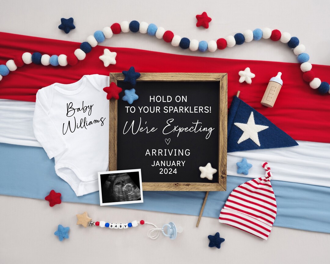 July 4th Pregnancy Announcement 4th of July Baby Announcement 4th of ...