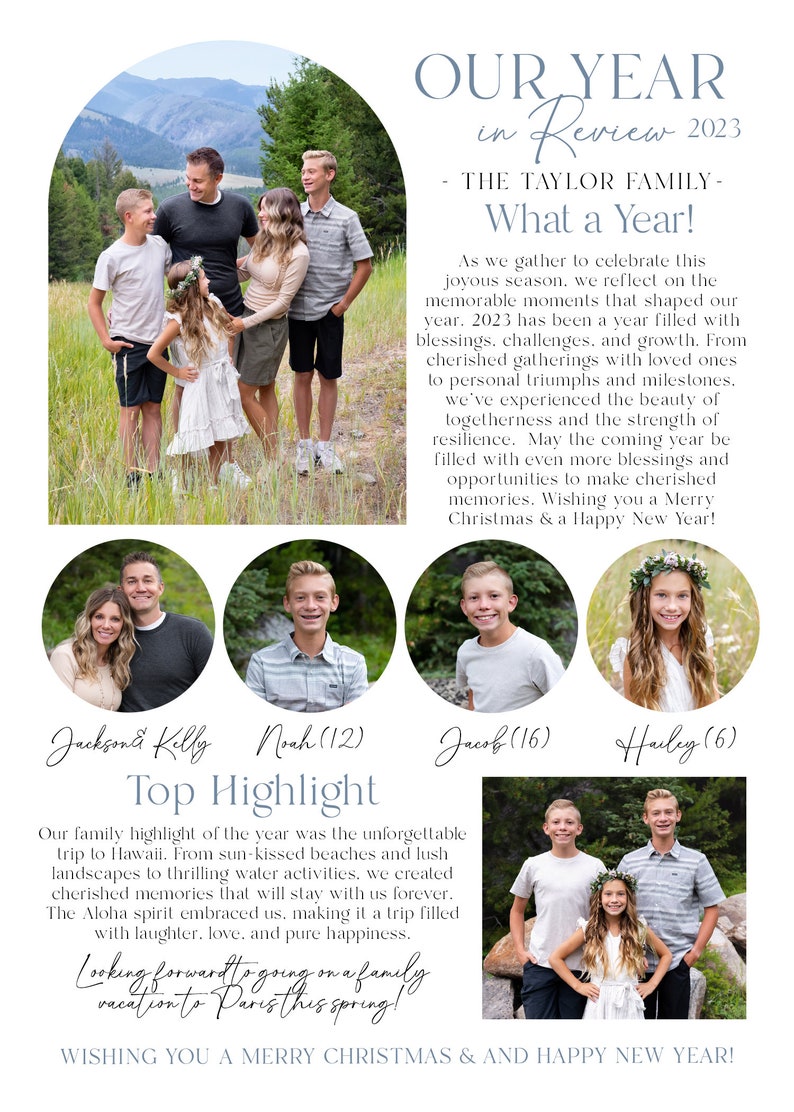Floral Christmas Card Template: Editable Holiday Photo Card (Digital) image 7
