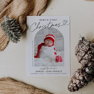 Elegant Christmas Birth Announcement Template (Digital Download) image 8
