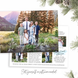 Year In Review Christmas Card Template | Christmas Cards Template 5x7 | Photo Christmas Card | Holiday Card Templates | Corjl