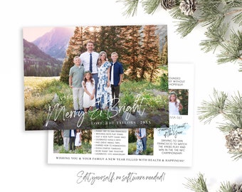 Year In Review Christmas Card Template | Christmas Cards Template 5x7 | Photo Christmas Card | Holiday Card Templates | Corjl