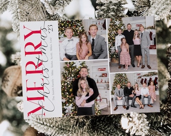 Editable Photo Christmas Card Template: 5x7 Holiday Card (Digital)