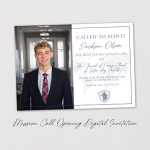 Mission Call Opening Announcement | LDS Missionary Call Opening Invitation Template | Called to Serve | Digital Announcement
