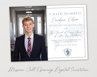 Mission Call Opening Announcement | LDS Missionary Call Opening Invitation Template | Called to Serve | Digital Announcement