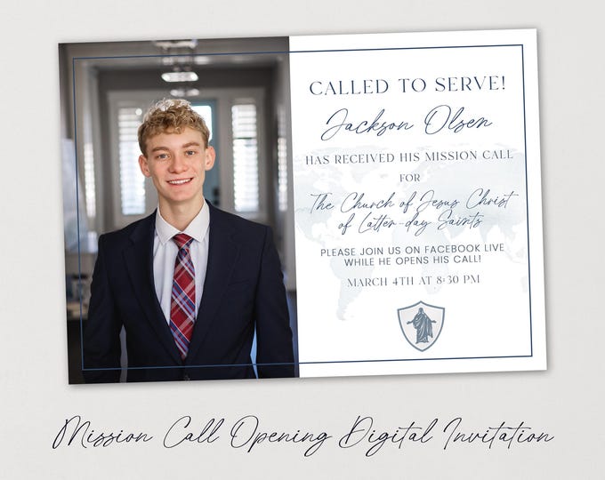 Mission Call Opening Announcement | LDS Missionary Call Opening Invitation Template | Called to Serve | Digital Announcement