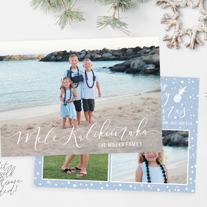 Mele Kalikimaka kerstkaartsjabloon | Foto kerstkaarten | Bewerkbare kerstkaart | Kerstkaartsjabloon 5x7 | Corjl
