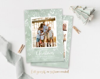 Photo Christmas Card Template 5x7: Editable Holiday Card (Corjl)