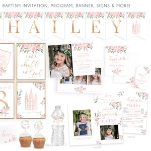 LDS Baptism Kit | LDS Baptism Invitation Girl | Baptism Girl | Editable Baptism Program | Baptism Template | LDS Baptism Printable | Corjl