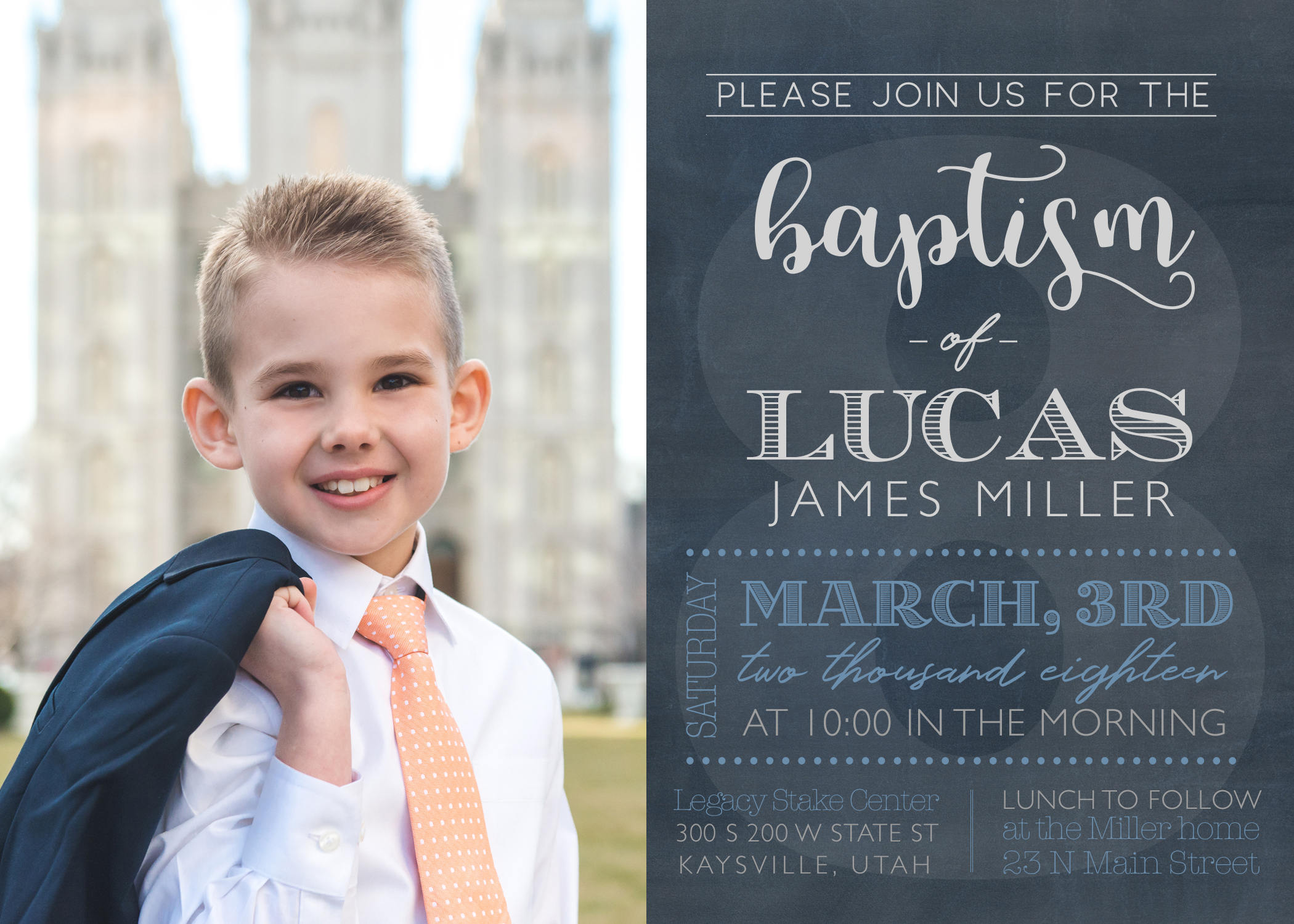 LDS Baptism Invitation Boy Baptism Invitation LDS Baptism 