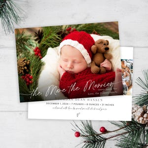 Kerst Geboorteaankondiging Hoe meer hoe beter Kerstkaart Sjabloon geboorteaankondiging Geboorteaankondiging vakantie Corjl Kerstkaart