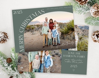 Arch Christmas Photo Card Template: Modern Holiday Card (Digital | Editable)