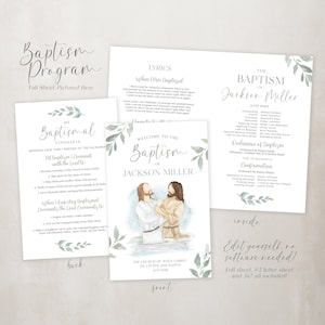 LDS Baptism Program Baptism Program LDS Baptism Invitation LDS Adult Baptism Program Template Baptism Program John the Baptist
