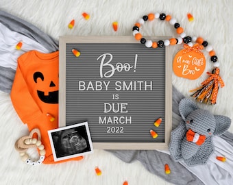 Halloween Pregnancy Announcement: Social Media Gender Reveal (Digital)
