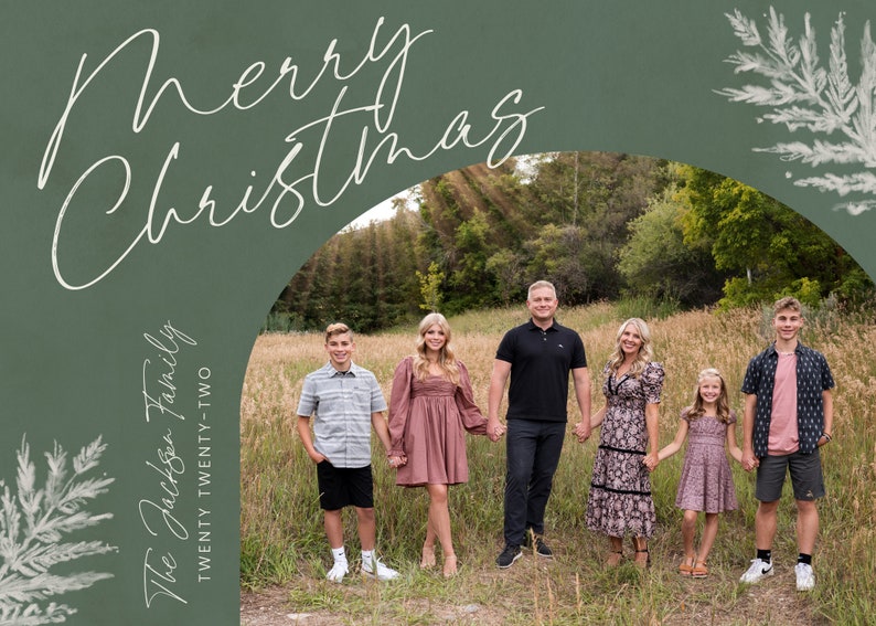 Christmas Card Template Merry Christmas Cards Template - Etsy