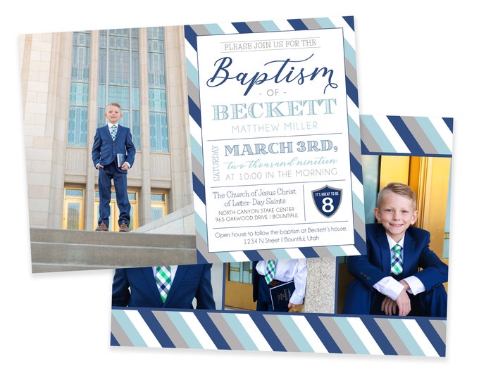 LDS Baptism Invitation Boy | Baptism Invitation | LDS Baptism Invitation | Boy Baptism Invitations  | Digital Instant Download