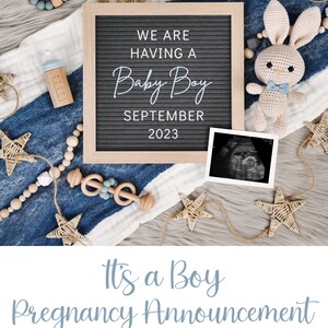 Boy Gender Reveal: Social Media Pregnancy Announcement (Digital Download) image 6