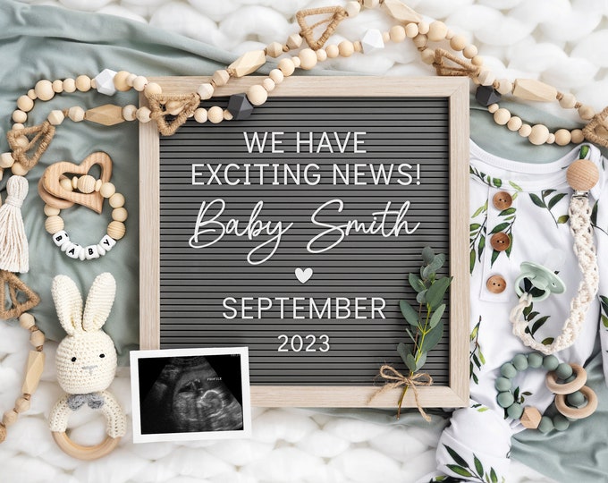Pregnancy Announcement Digital Pregnancy Announcement Baby Announcement Baby Reveal Customizable Instant Download Gender Neutral