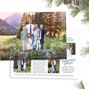 Plantilla para tarjeta navideña de resumen del año: foto familiar de 5x7 (Photoshop) imagen 6