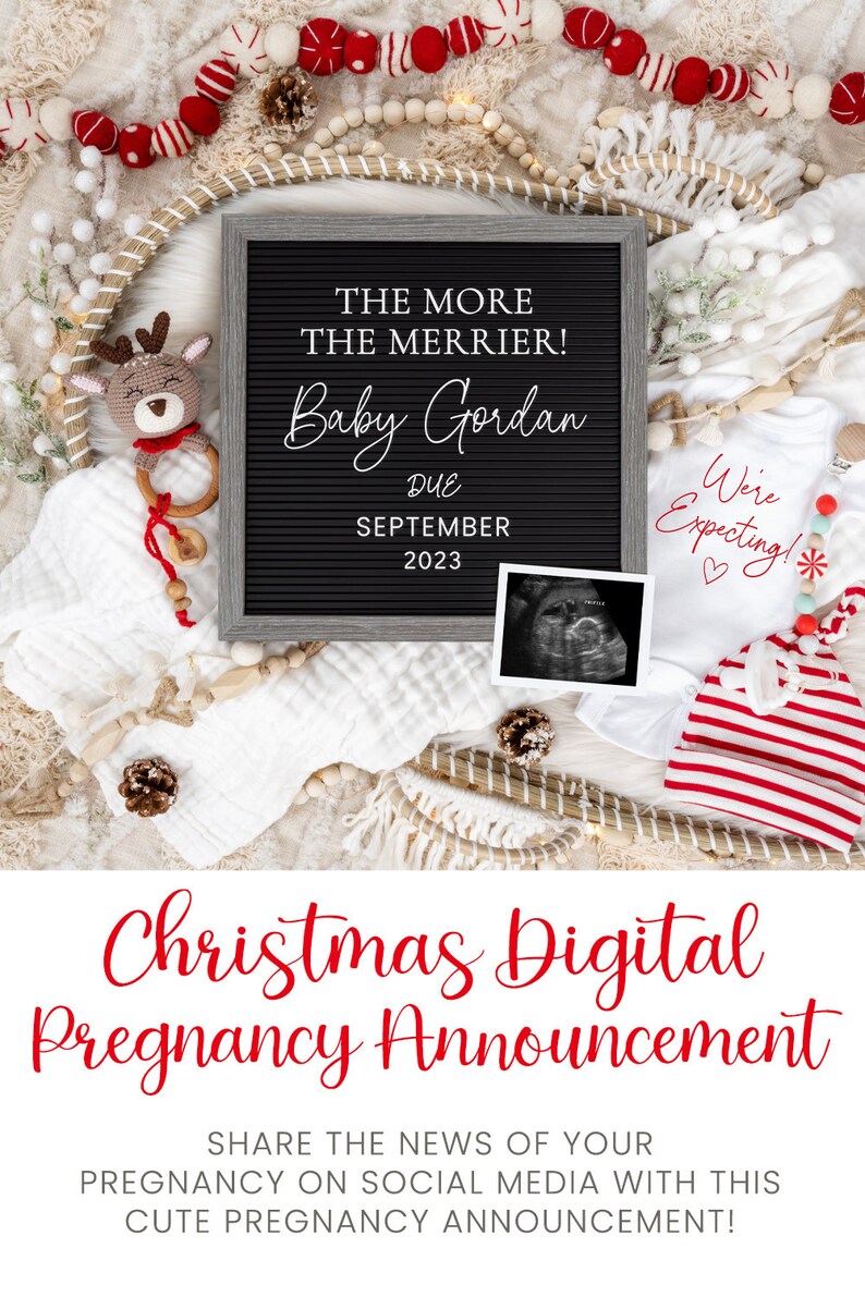 Christmas Pregnancy Announcement: Holiday Social Media Reveal (Digital Download) image 3