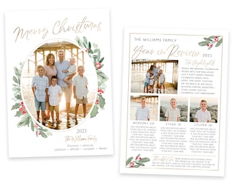 Christmas Card Template | Christmas Cards Template 5x7 | Photo Christmas Card | Editable Christmas Card | Holiday Card Templates | Photoshop