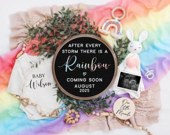 Rainbow Baby Announcement: Customizable Pregnancy Reveal (Digital)