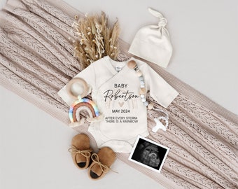 Rainbow Baby Pregnancy Announcement: Boho Social Media (Digital Download)