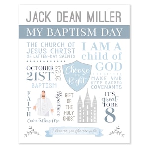 LDS Baptism Printable - LDS Baptism Gift - Boys Baptism Keepsake ...