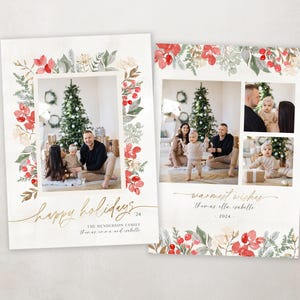 Christmas Card Template - Editable Holiday Photo Card - Printable Digital Download - Boho image 3