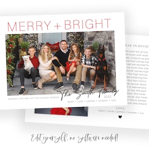 Weihnachtskarten Vorlage | Weihnachtskarten Vorlage | Minimalistische Weihnachtskartenvorlage | Weihnachtskarte | Jahresrückblick | Corjl