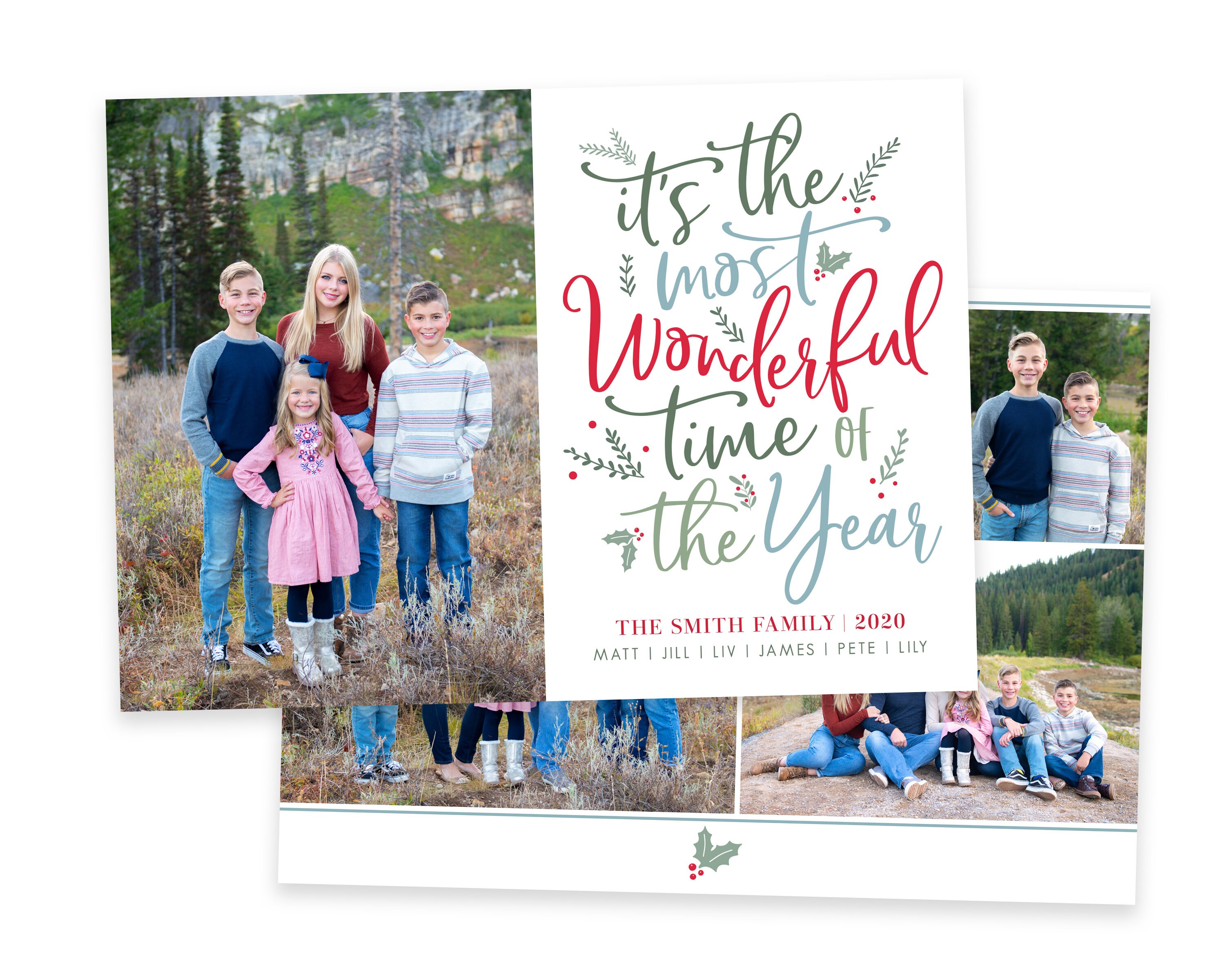 Christmas Card Template | Christmas Cards Template 5x7 | Photo Christmas Card | Editable