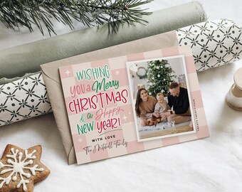 2024 Christmas Card Template Retro Christmas Cards Holiday Card Template Custom Photo Modern Photo Card Holiday Template Year in Review