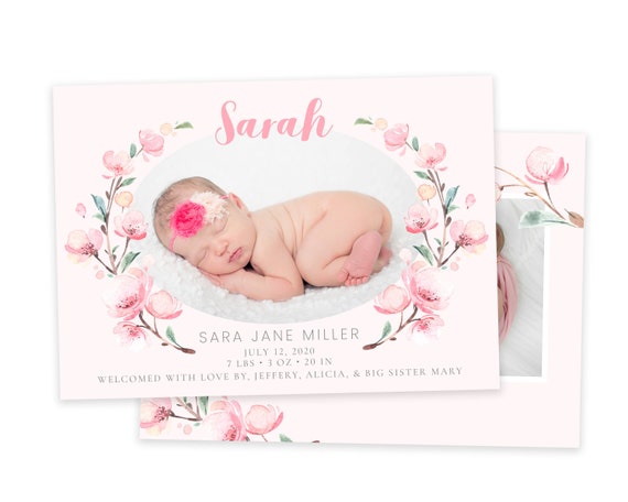 floral birth announcement