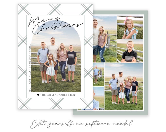 Christmas Card Template | Christmas Cards Template | 2022 Holiday Card Template | Editable Christmas Card | Corjl