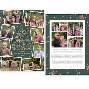 Szablon kartki świątecznej | 5x7 Photo Collage Kartka świąteczna | Szablon kartki świątecznej | Edytowalny | Natychmiastowe pobranie | Photoshop