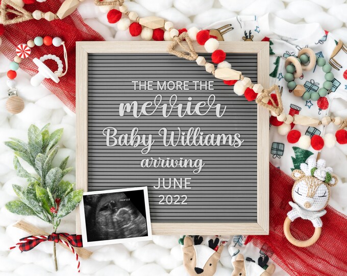 Christmas Pregnancy Announcement for Social Media | Digital Baby Announcement | Holiday Pregnancy Announcement | Gender Reveal  | Corjl