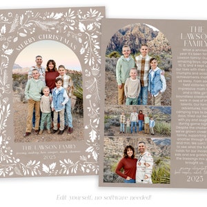 Christmas Card Template Christmas Cards Template 2023 Neutral Holiday Card Template Editable Christmas Card Digital Corjl image 2