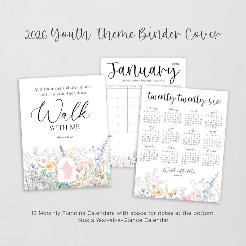 2026 LDS Young Women Planner: Walk With Me Printable Activity Binder (Instant Download) image 3