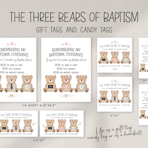 The Three Bears of Baptism LDS Printable Kit | Baptism Talk, Signs ...