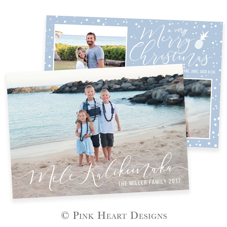 Christmas Card Template Mele Kalikimaka Christmas Card Etsy