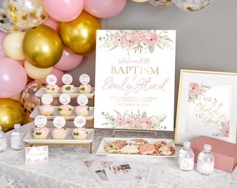 LDS Baptism Bundle Girl | LDS Baptism Invitation Girl | Baptism Decorations | Editable Baptism Program | Baptism Printable | Corjl