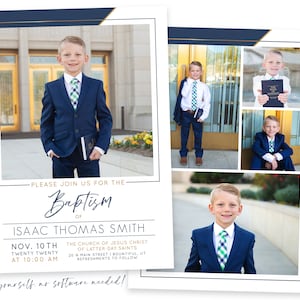 LDS Baptism Invitation Boy | Baptism Invitation | LDS Baptism Invitation | Boy Baptism Invitations Digital | Baptism Announcement | Corjl