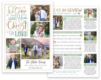 Religious Christmas Photo Card Template: Year in Review (Photoshop)
