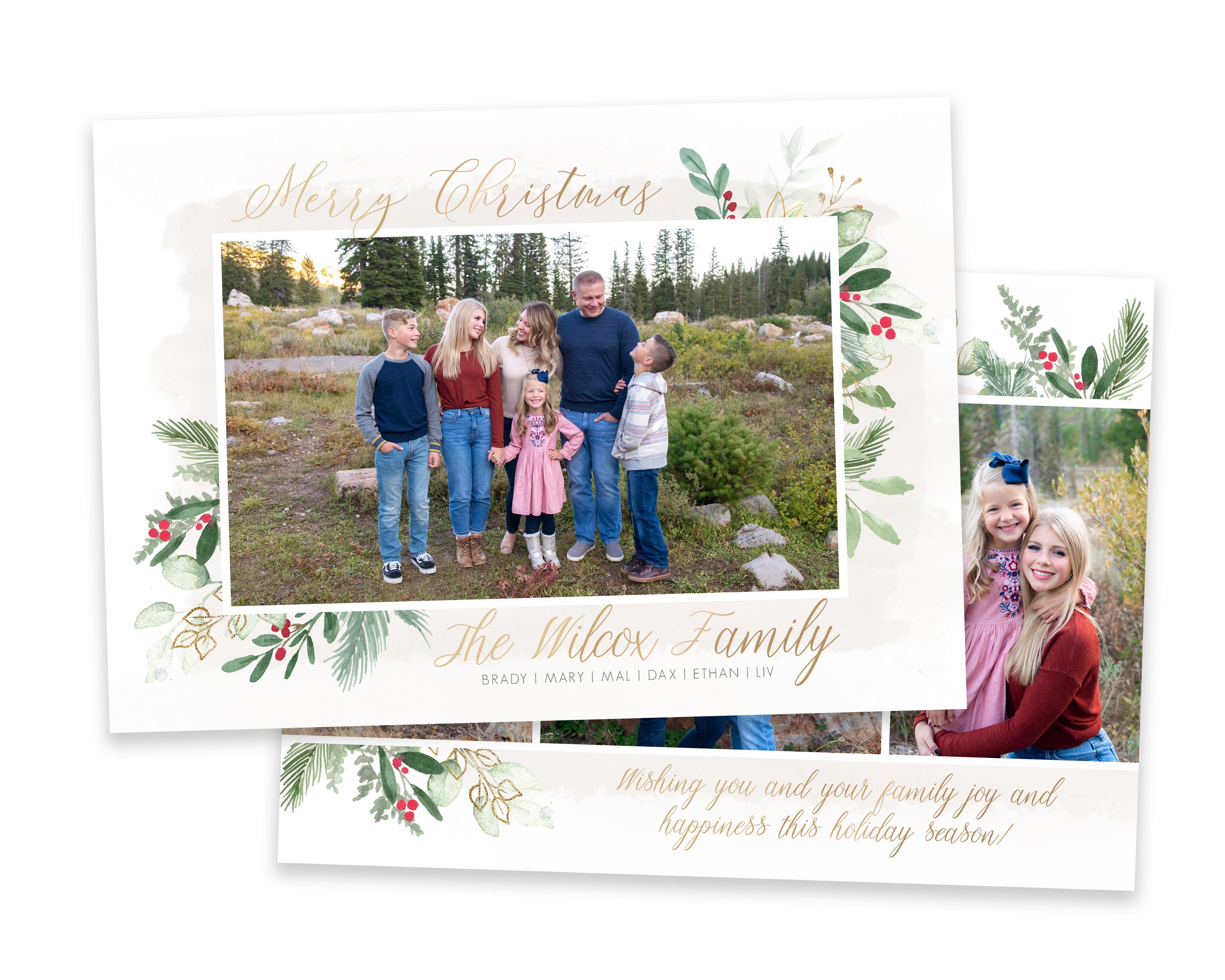 floral-christmas-card-template-christmas-cards-template-5x7-photo