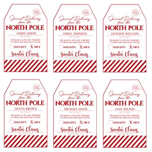 Printable Santa Gift Tag Customizable Santa Tag Printable - Etsy