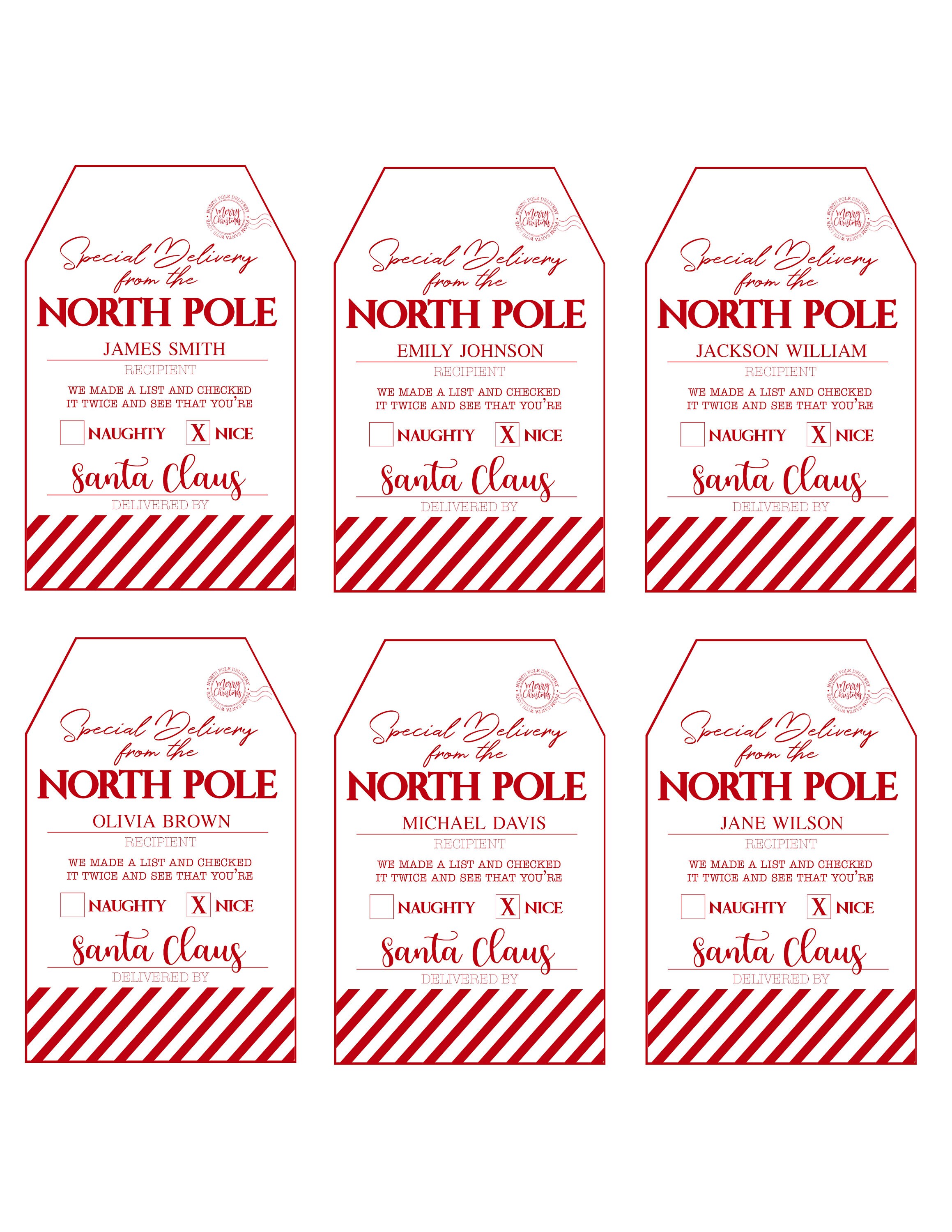 Santa Labels Printable