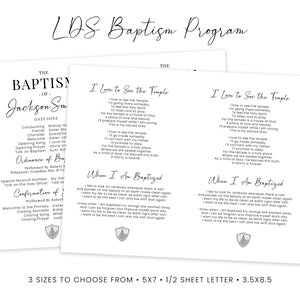 LDS Baptism Program - Minimalist - Customizable Template - Corjl ...