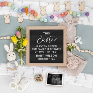 Easter Pregnancy Announcement: Bunny Editable Template (Digital) image 4