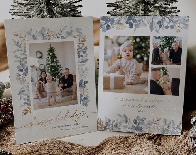 2024 Christmas Card Template Christmas Cards Holiday Card Template Custom Photo Modern Photo Card Holiday Template Year in Review