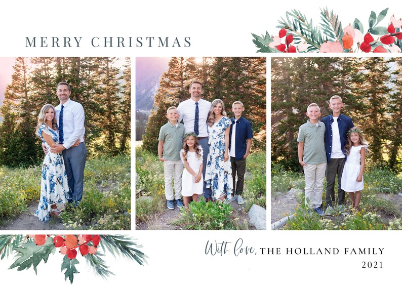Editable Photo Christmas Card Template 5x7 (Corjl) image 2