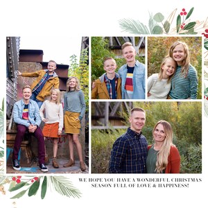 Floral Christmas Photo Card Template 5x7 (Corjl Editable) image 5